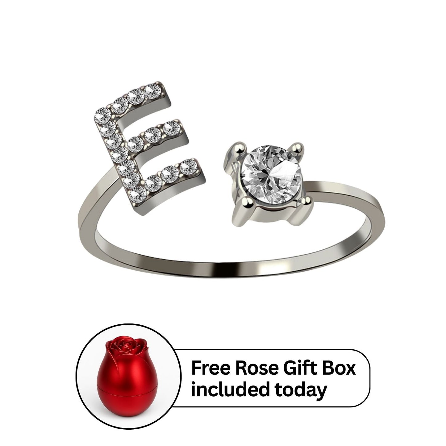 RICCARDI - Adjustable Ring "Initial Touch" + Free Rose Box Today