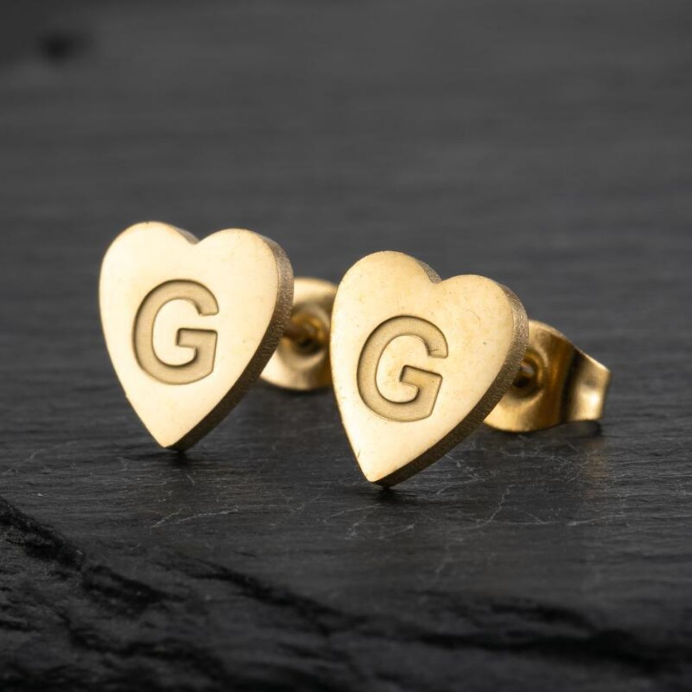 Initial Earrings "Chic Heart"