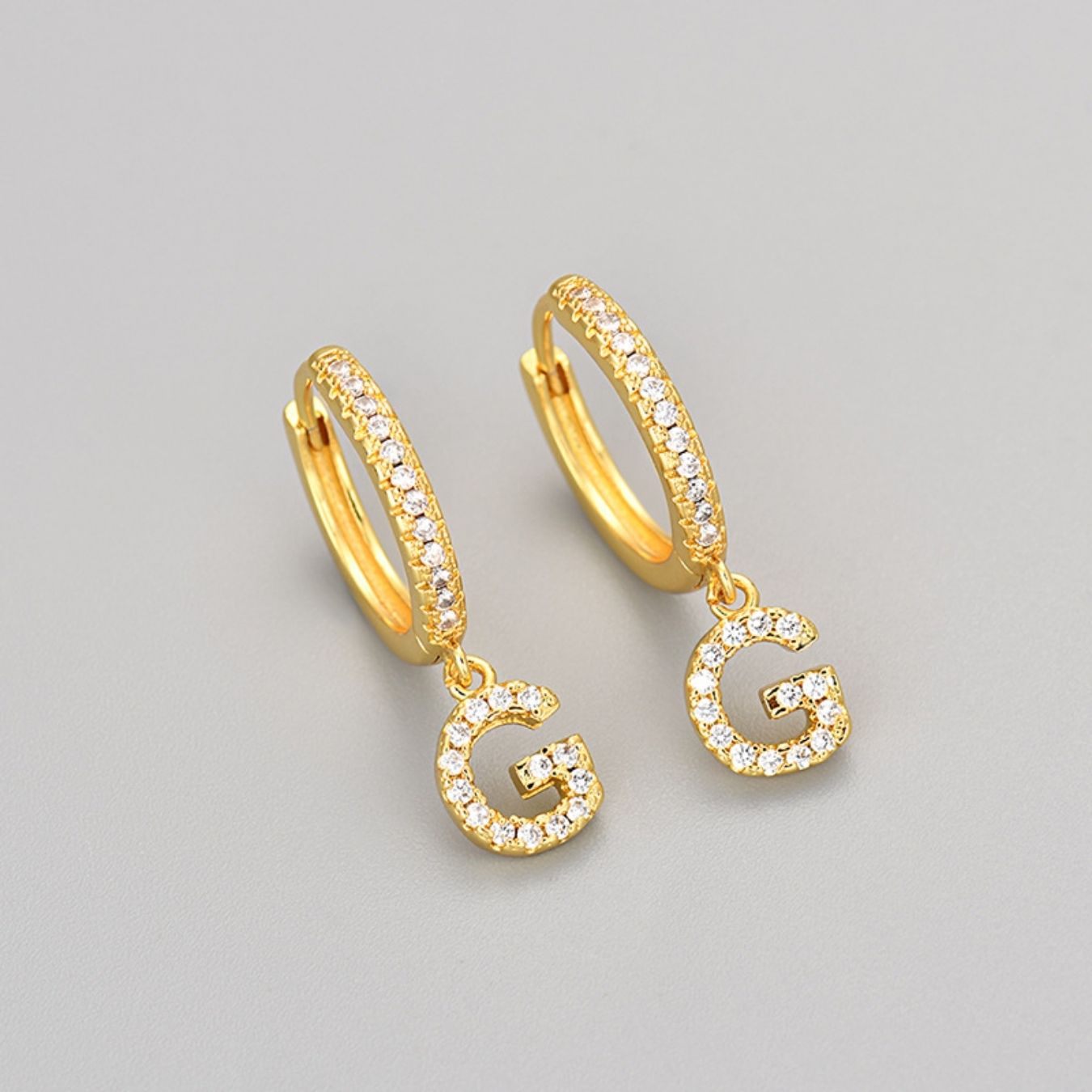Initial Earrings "Crystal"