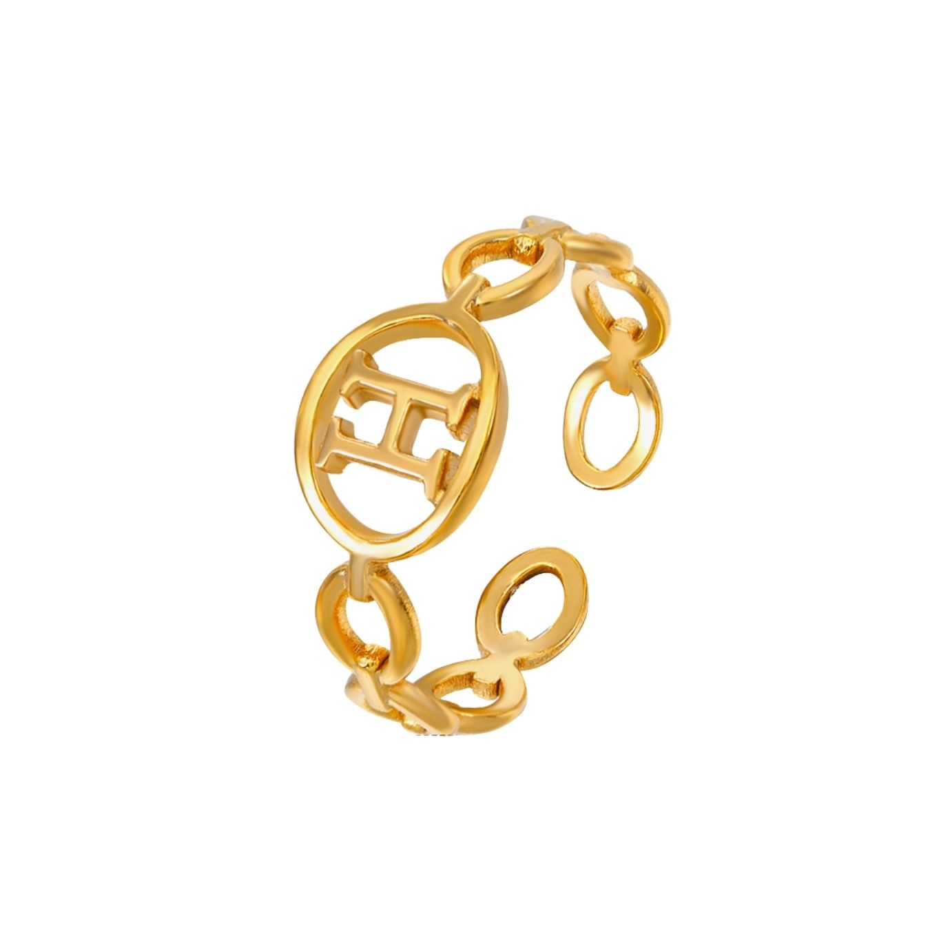 Adjustable Initial Ring "Embrace"
