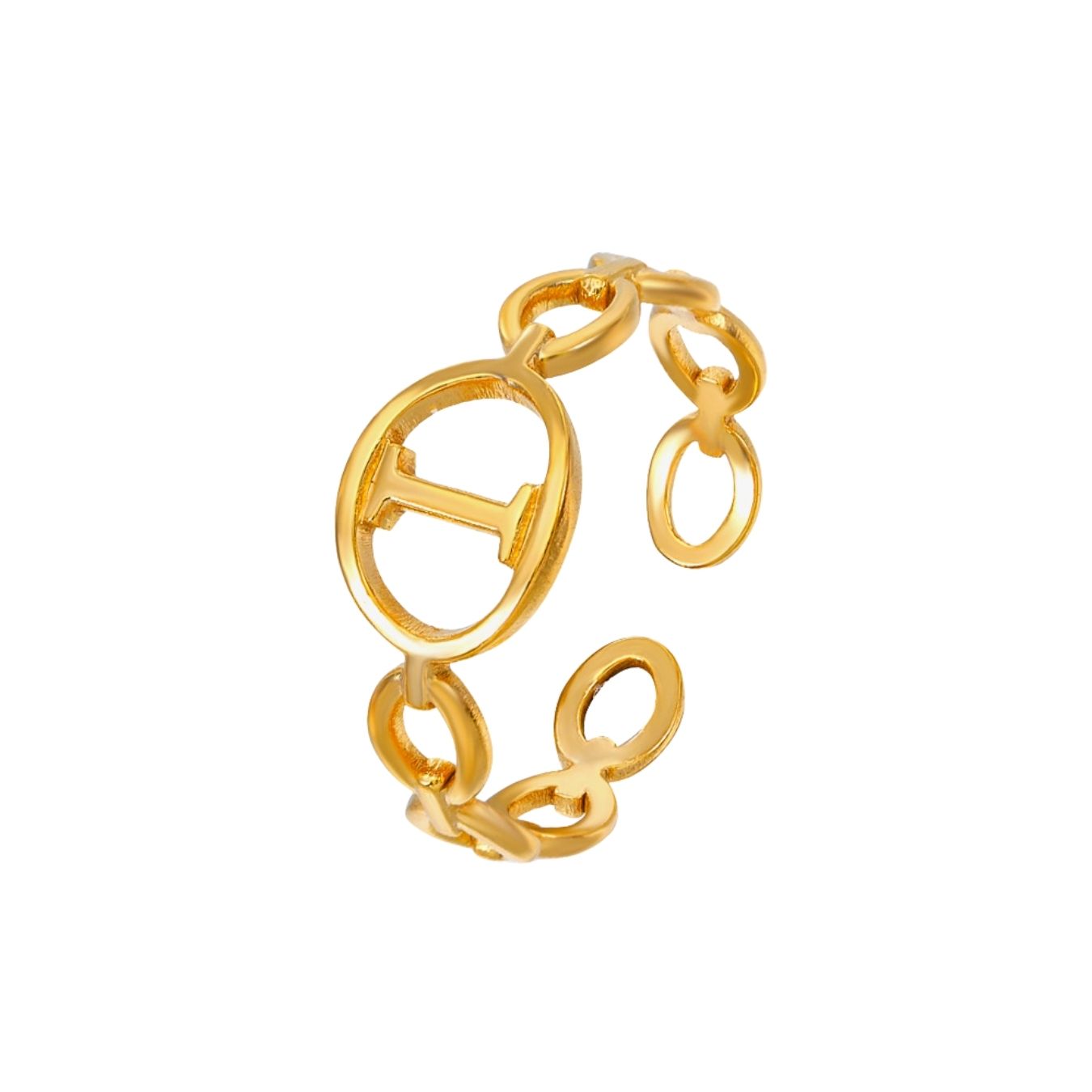 Adjustable Initial Ring "Embrace"
