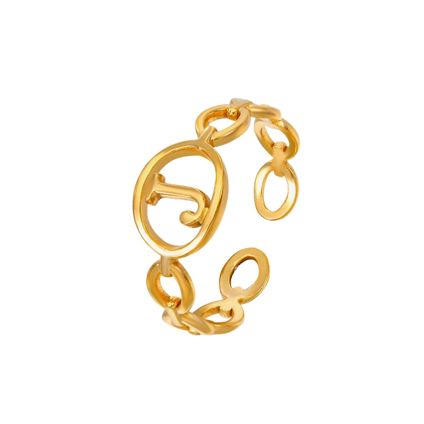 Adjustable Initial Ring "Embrace"