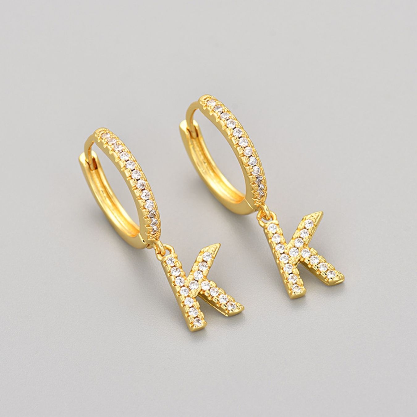 Initial Earrings "Crystal"