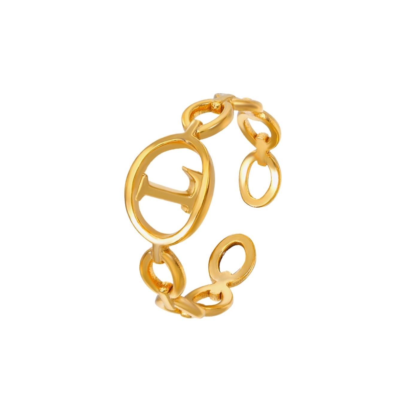 Adjustable Initial Ring "Embrace"