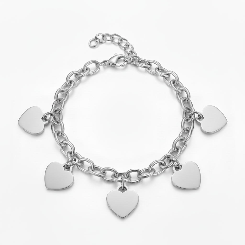 Initial Bracelet "Custom Hearts"