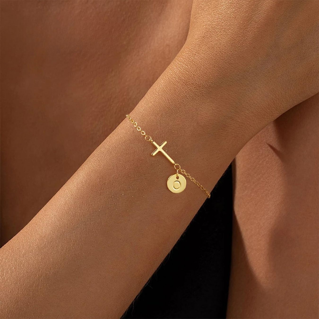 Initial Bracelet "Cross"