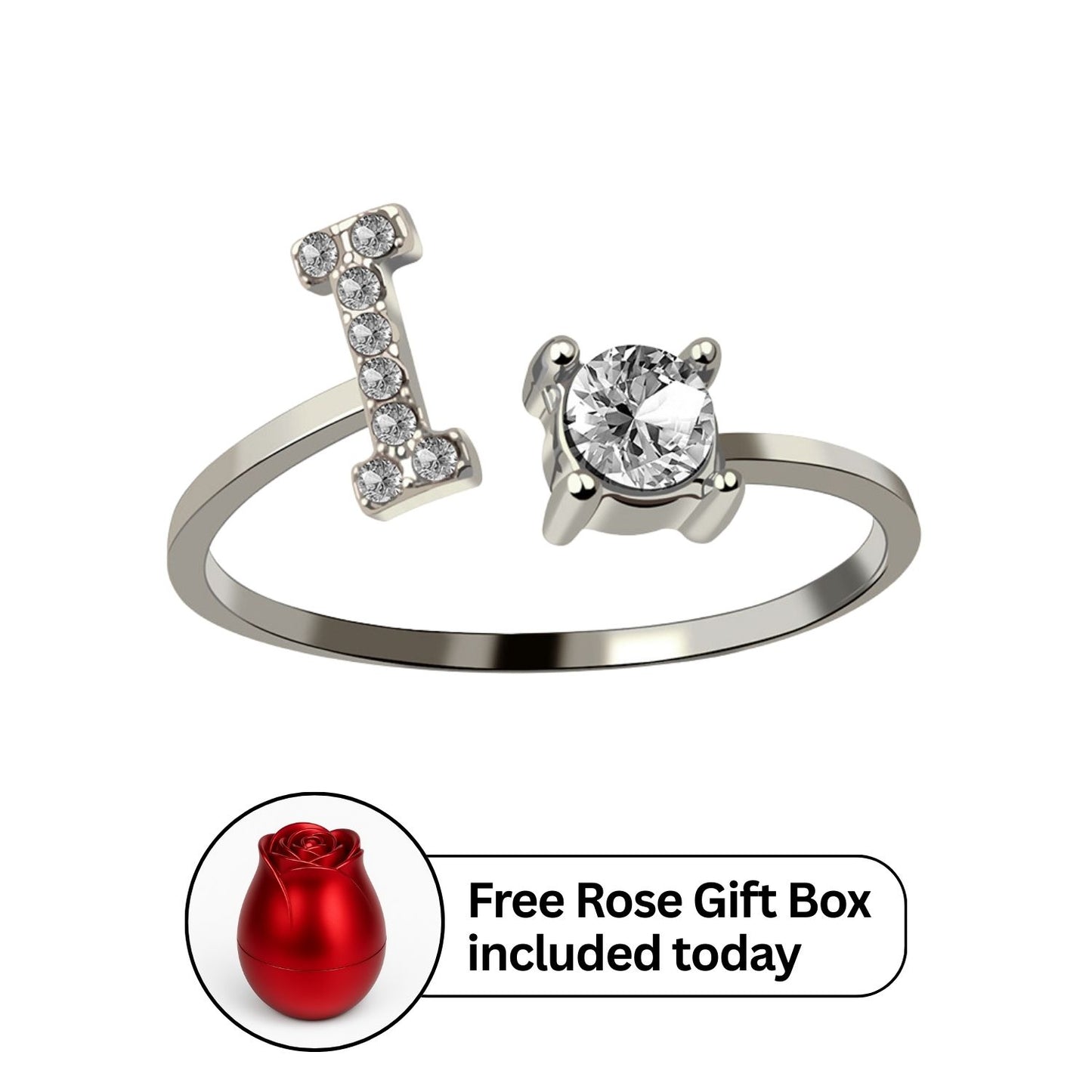 RICCARDI - Adjustable Ring "Initial Touch" + Free Rose Box Today