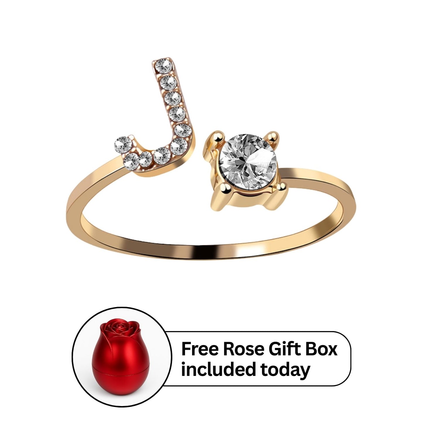 RICCARDI - Adjustable Ring "Initial Touch" + Free Rose Box Today