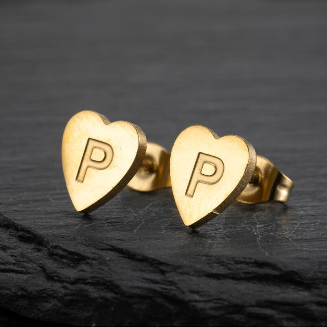 Initial Earrings "Chic Heart"