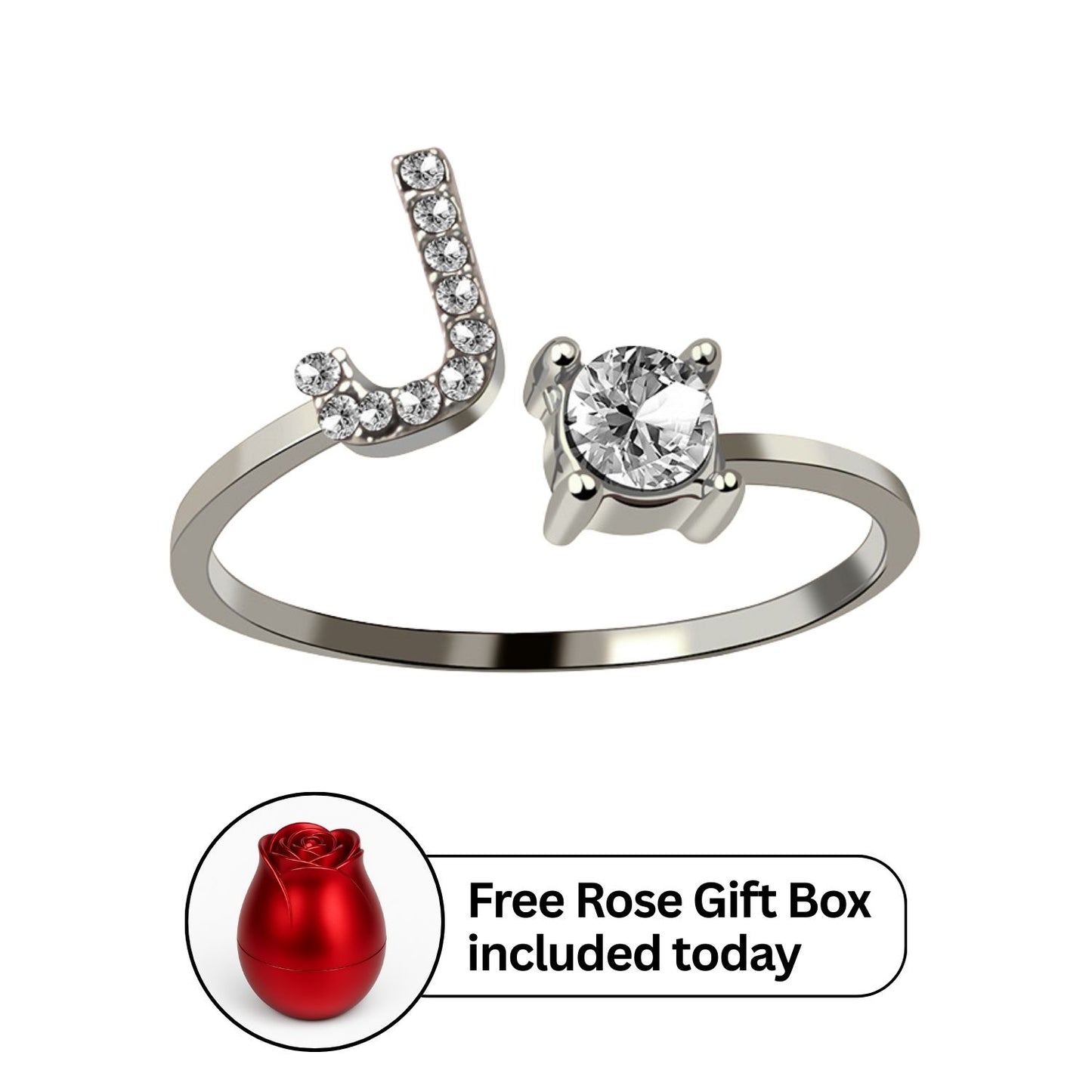 RICCARDI - Adjustable Ring "Initial Touch" + Free Rose Box Today