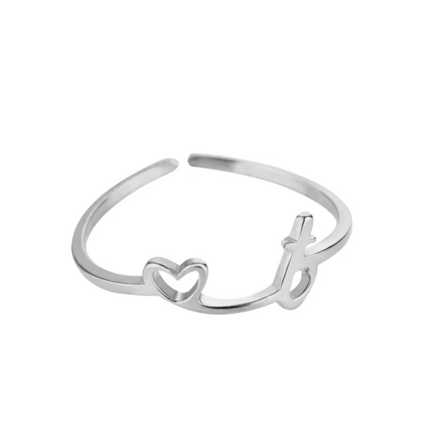 Adjustable Initial Ring "Pretty"