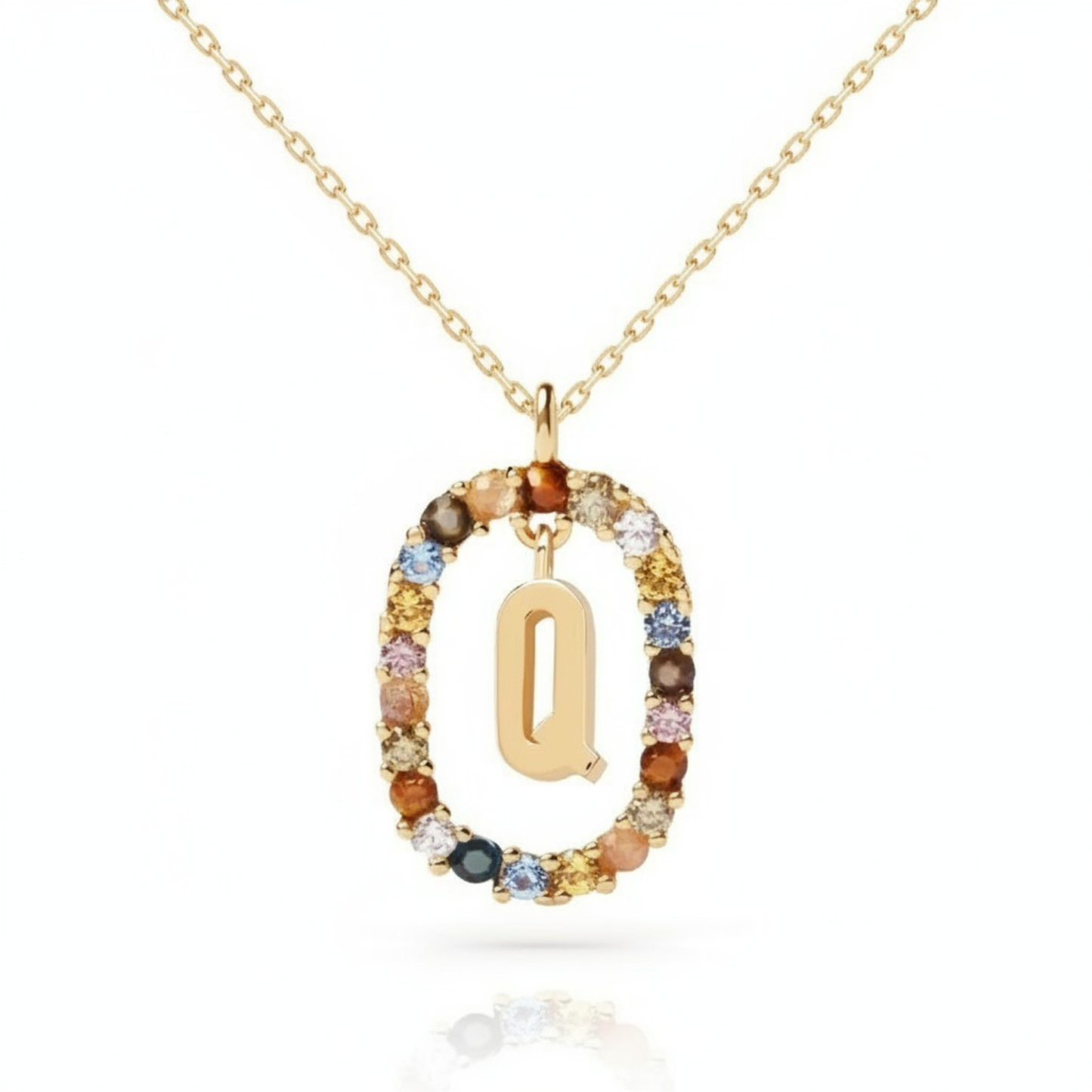 Initial Necklace "Rainbow"