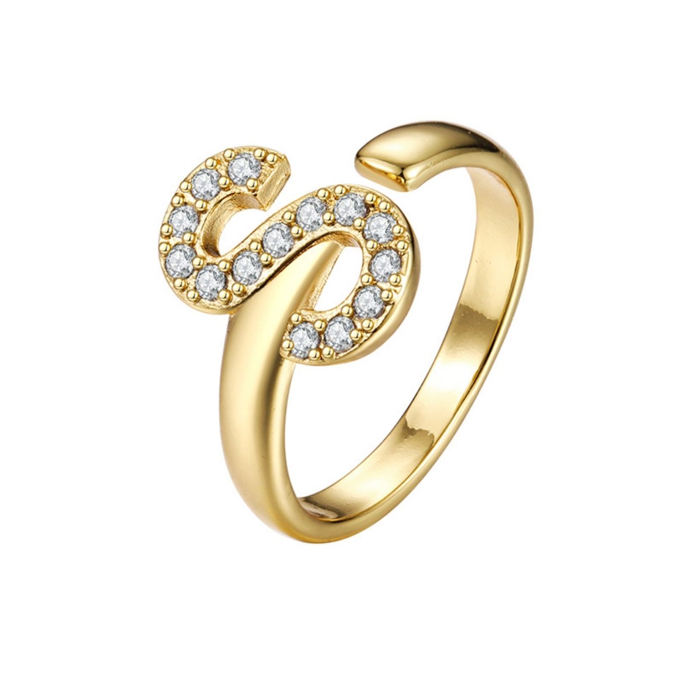 Adjustable Initial Ring "Twinkle"