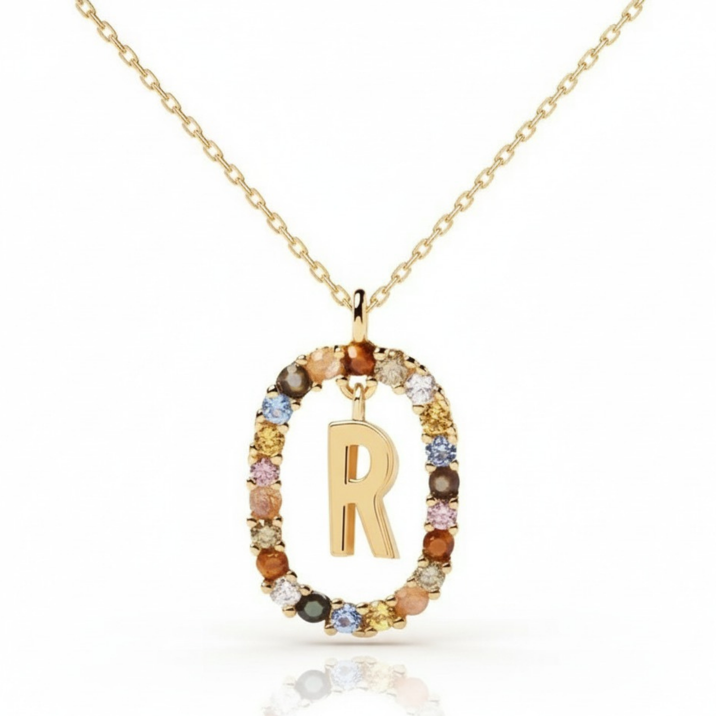 Initial Necklace "Rainbow"