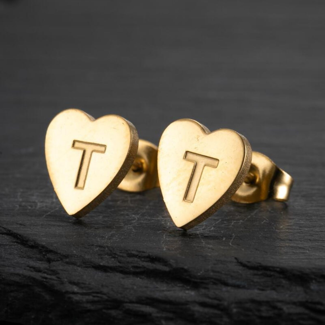 Initial Earrings "Chic Heart"