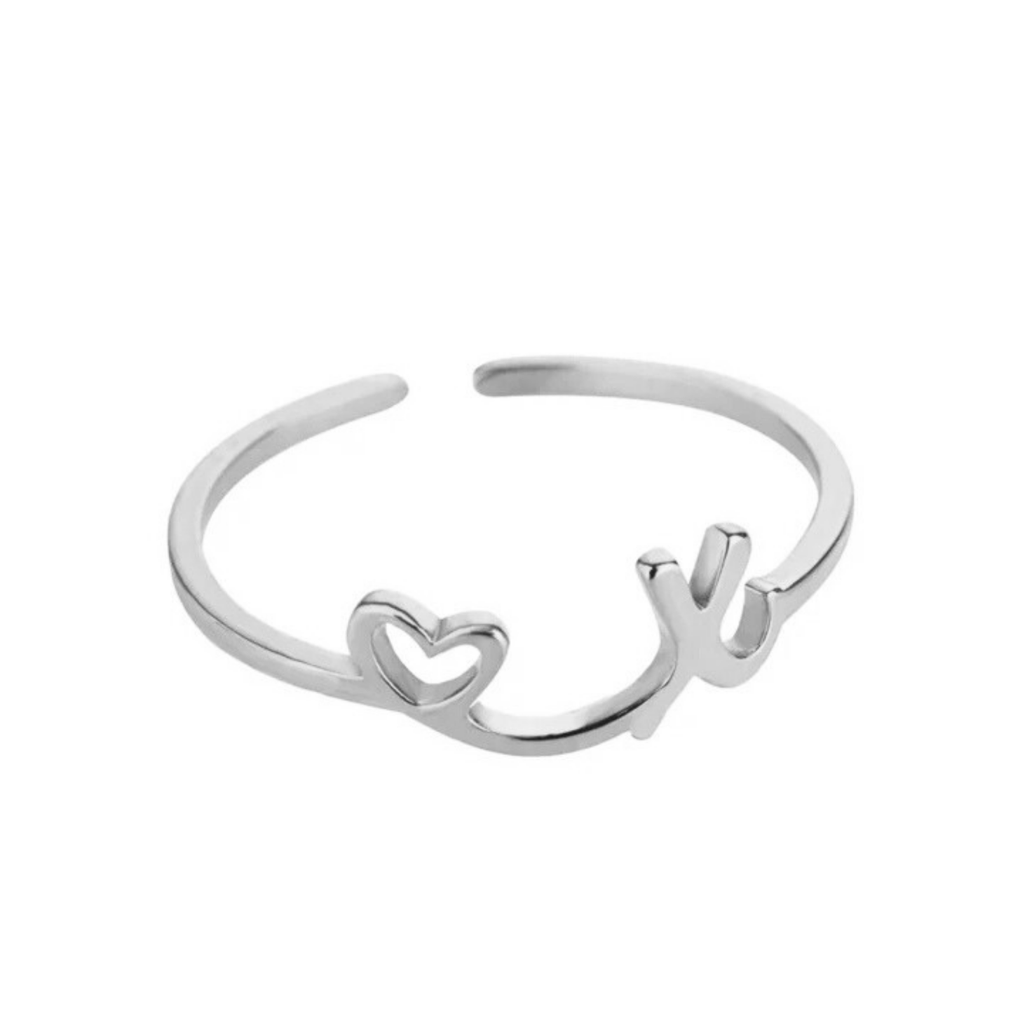 Adjustable Initial Ring "Pretty"
