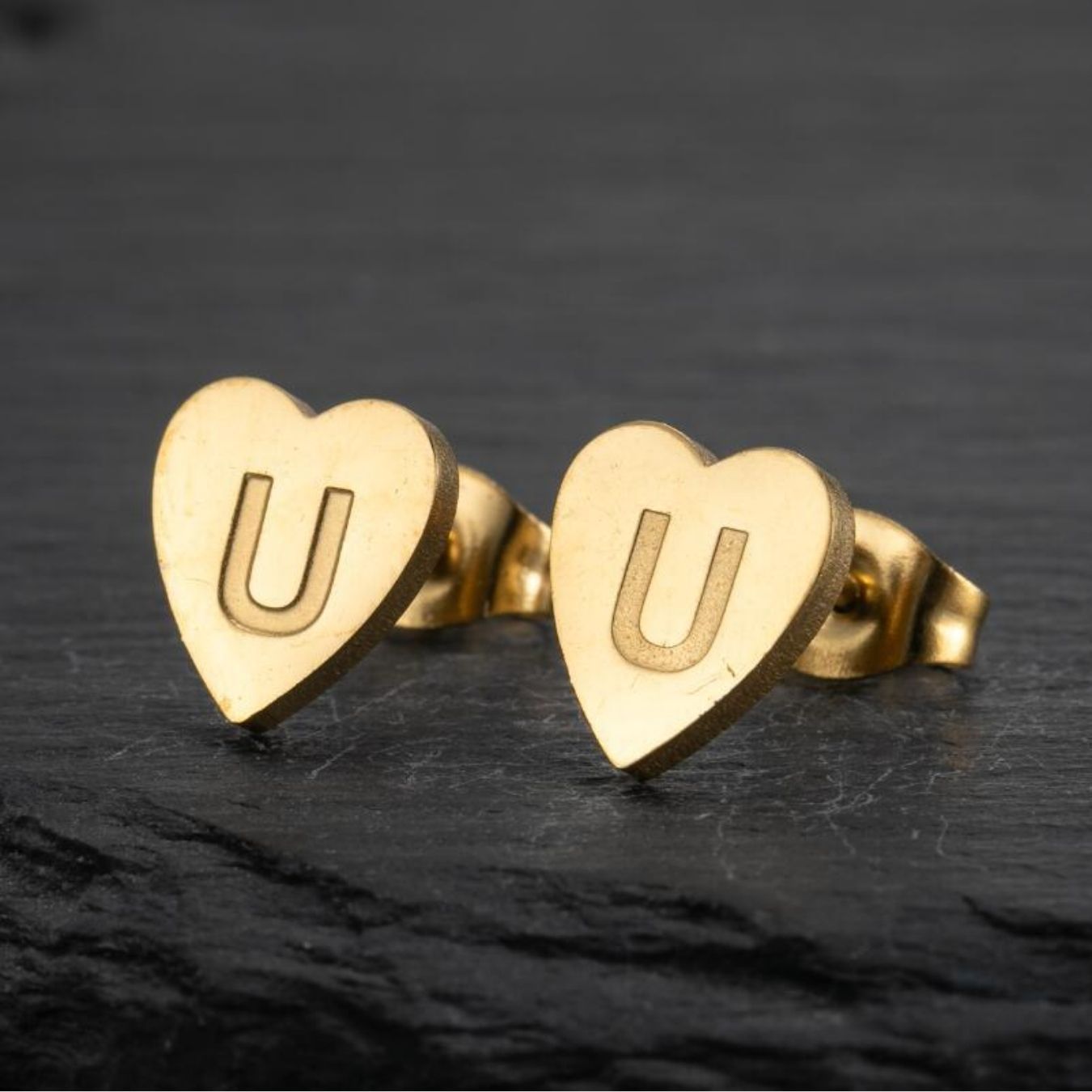 Initial Earrings "Chic Heart"