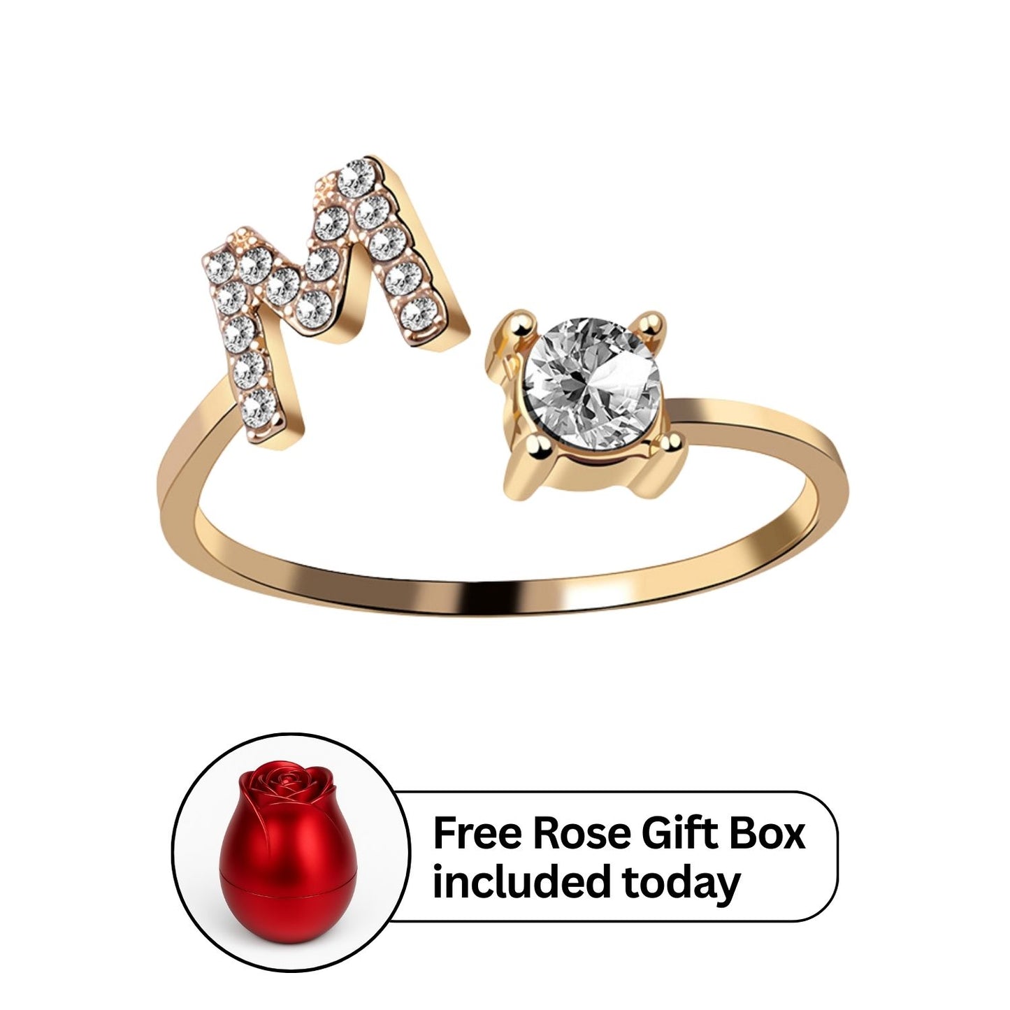 RICCARDI - Adjustable Ring "Initial Touch" + Free Rose Box Today