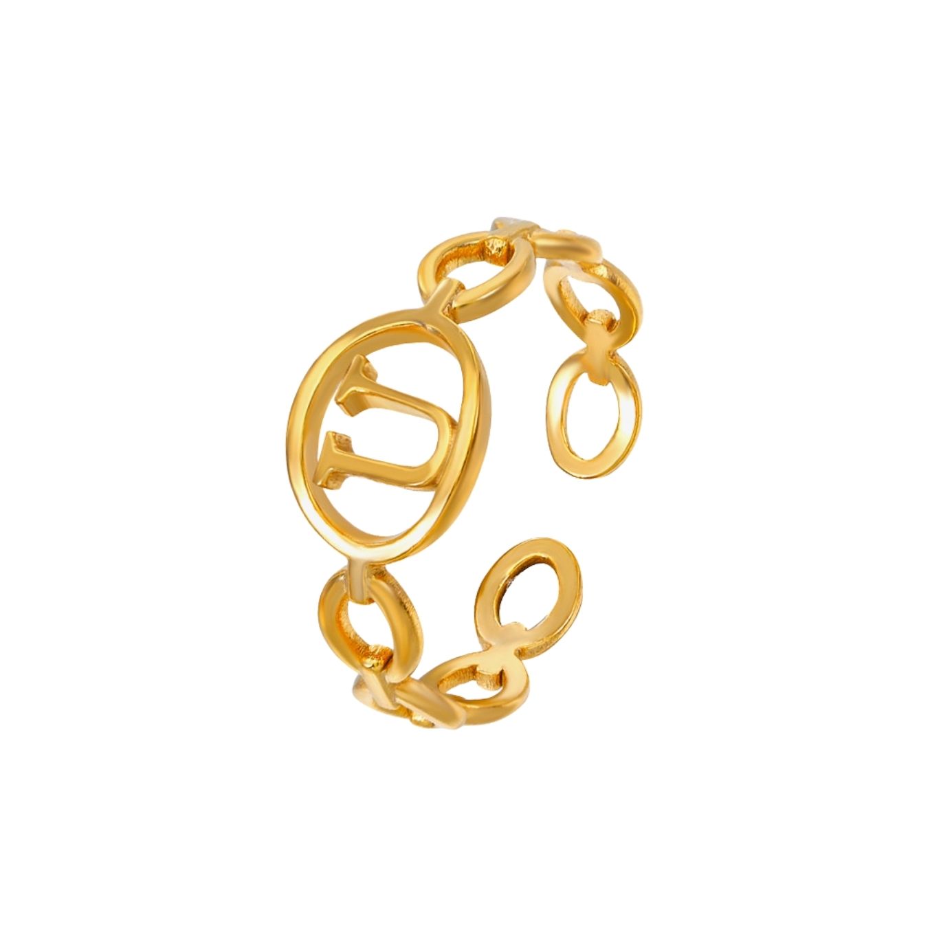 Adjustable Initial Ring "Embrace"
