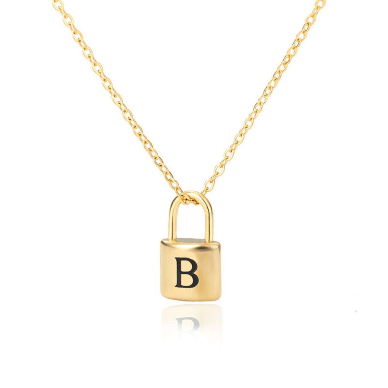 Initial Necklace "Gold Lock"