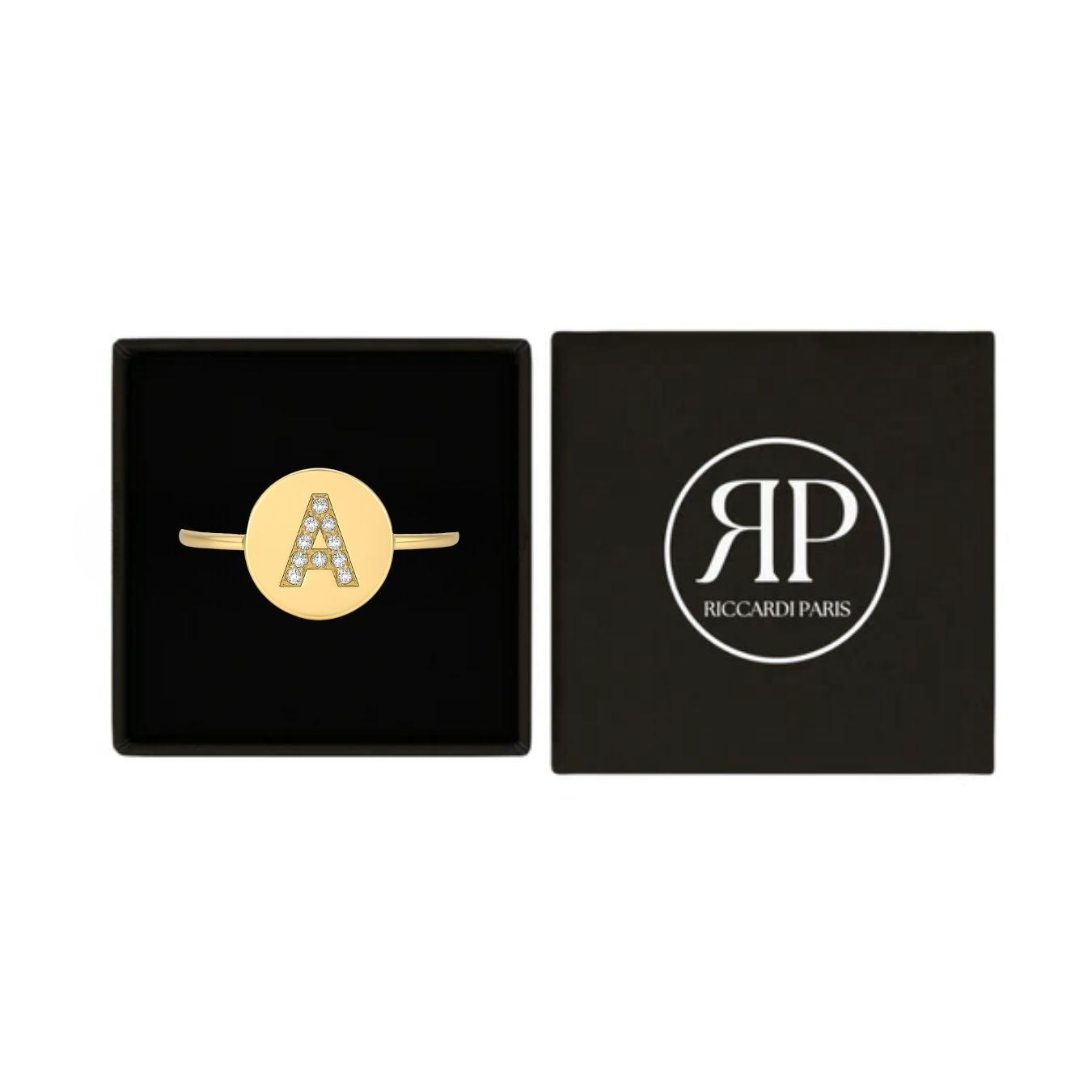 Adjustable Initial Ring "Gold Shine"