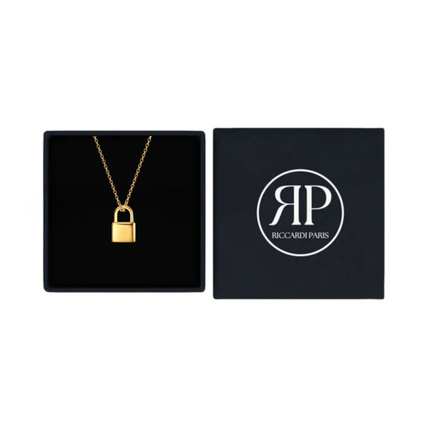 Initial Necklace "Gold Lock"