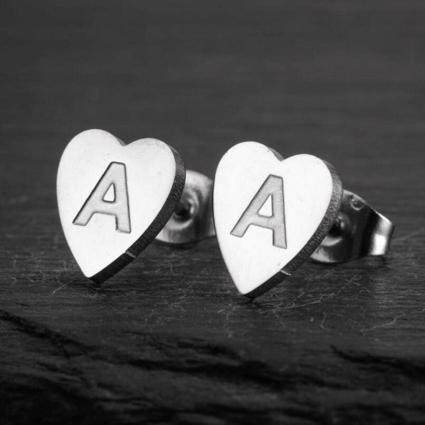 Initial Earrings "Chic Heart"