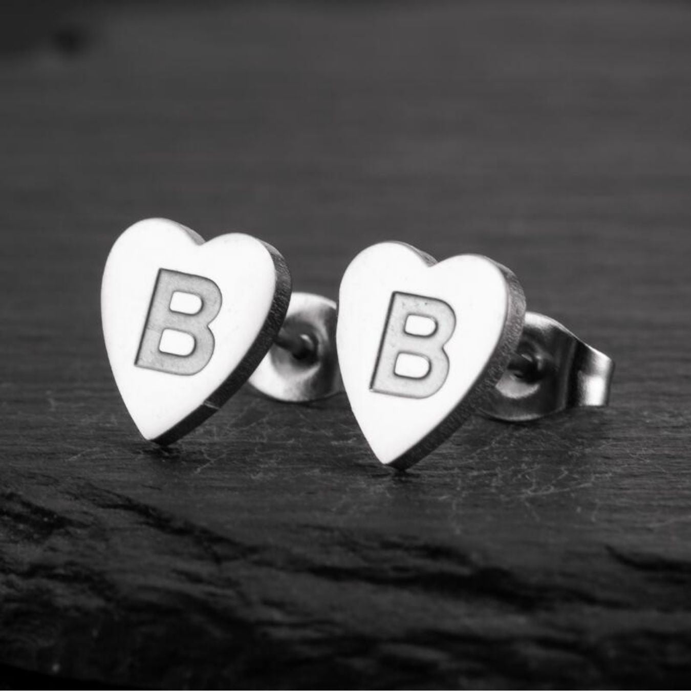 Initial Earrings "Chic Heart"