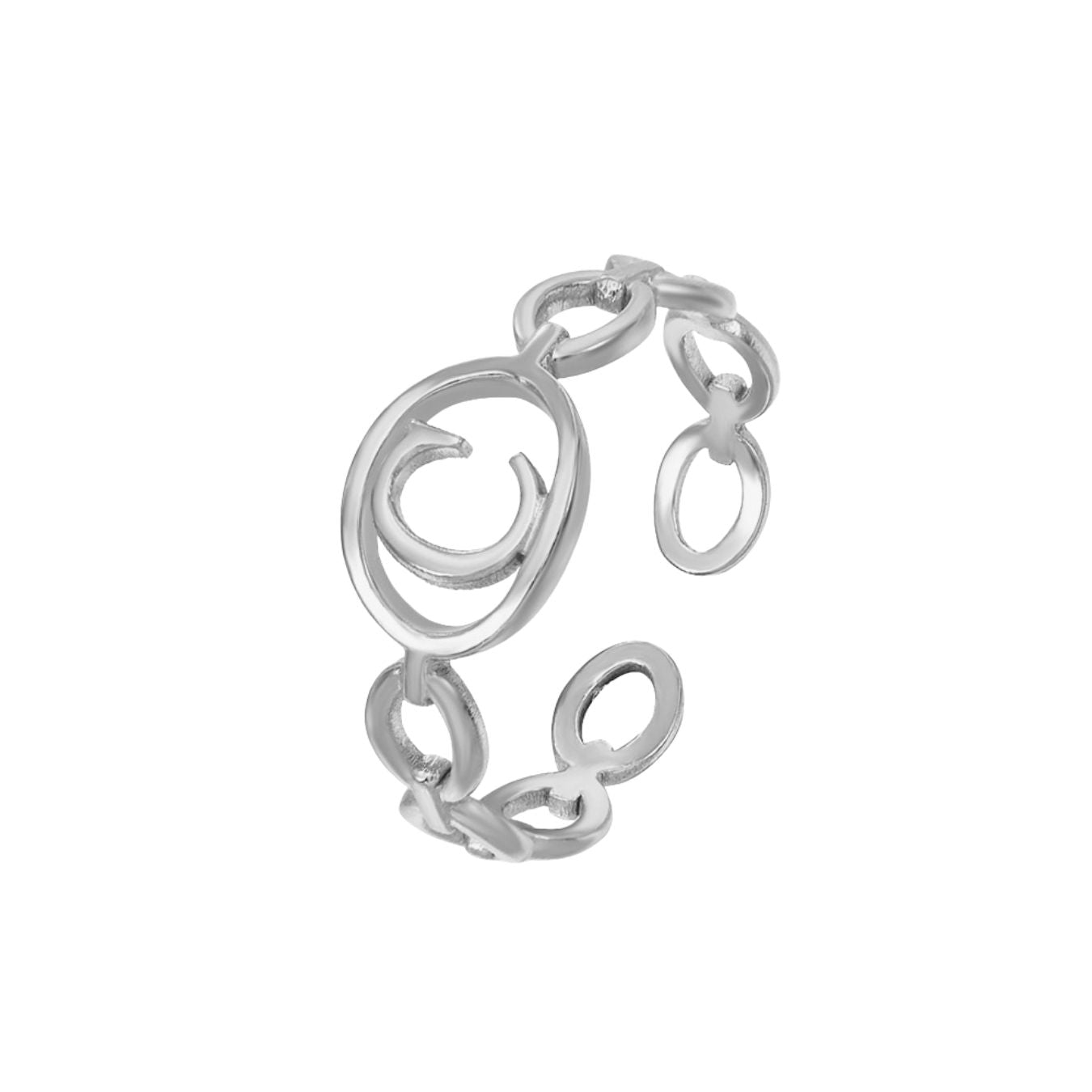 Adjustable Initial Ring "Embrace"