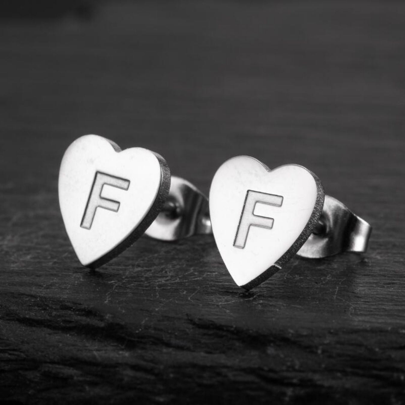 Initial Earrings "Chic Heart"