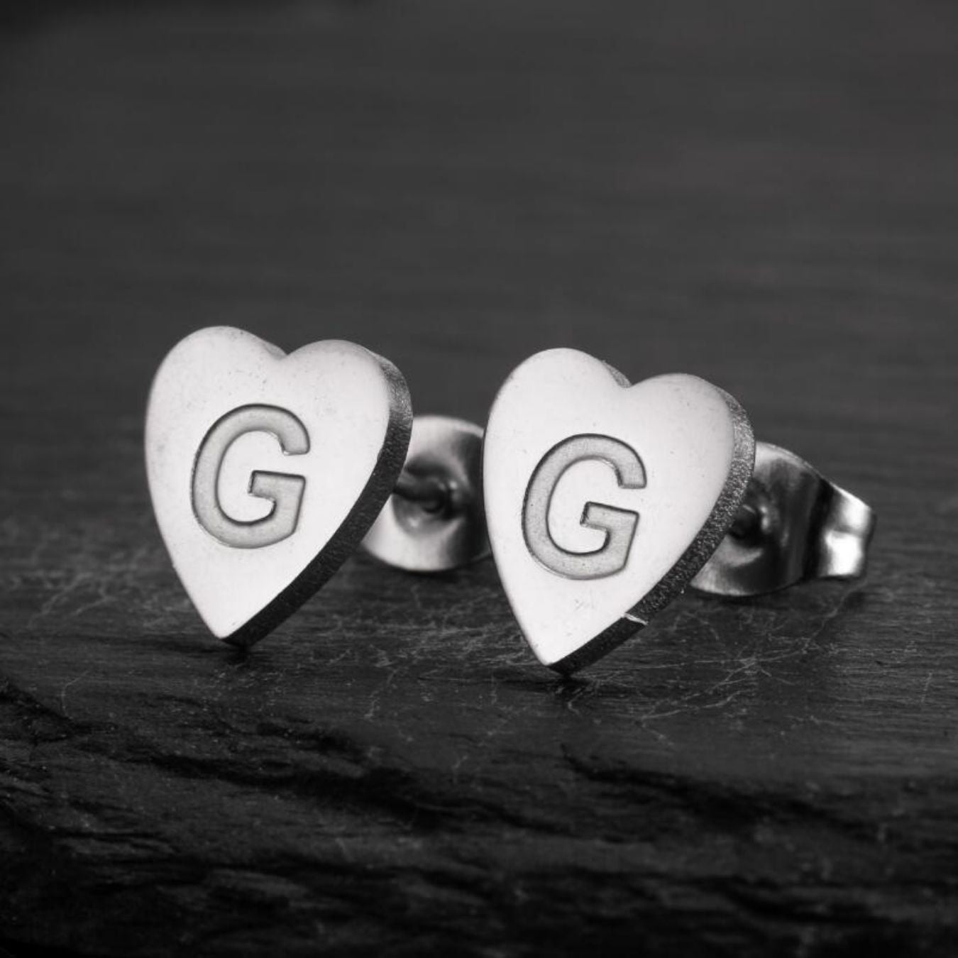 Initial Earrings "Chic Heart"
