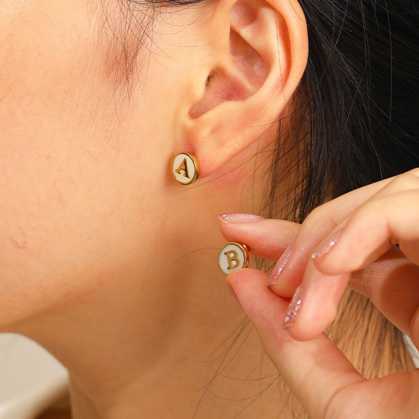 Initial Earrings "Vintage"