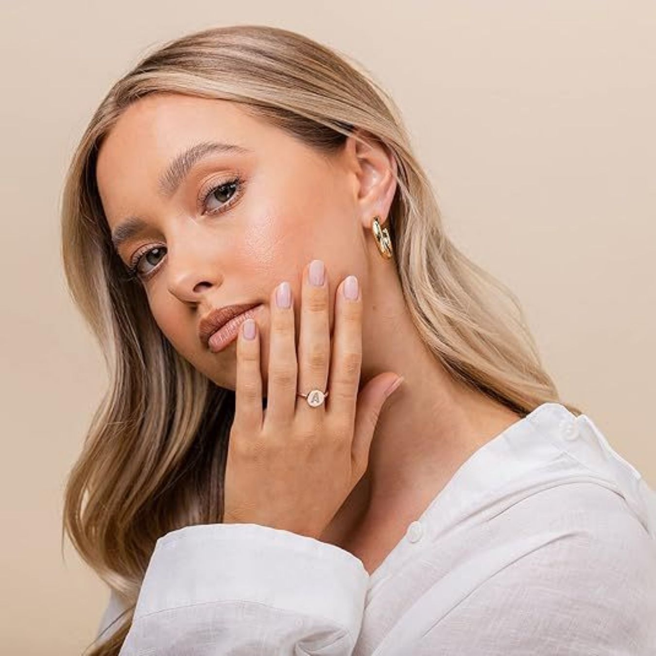 Adjustable Initial Ring "Gold Shine"