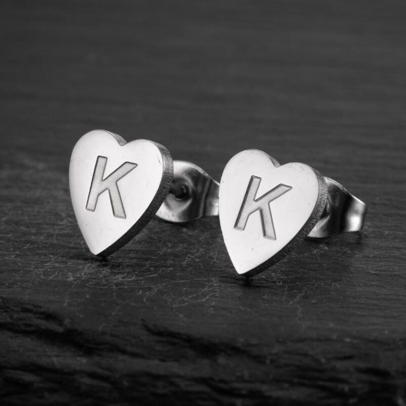 Initial Earrings "Chic Heart"