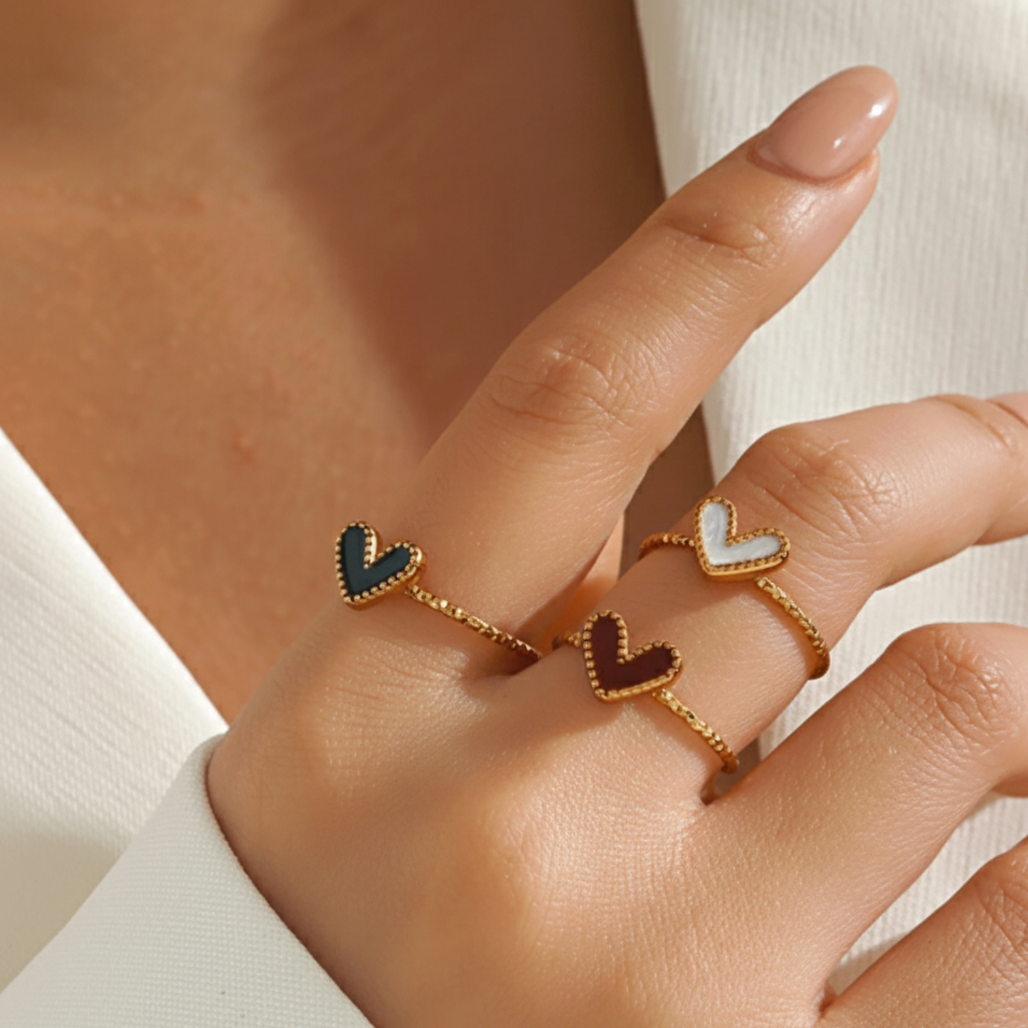 RICCARDI - "Luna Heart" ADJUSTABLE RING