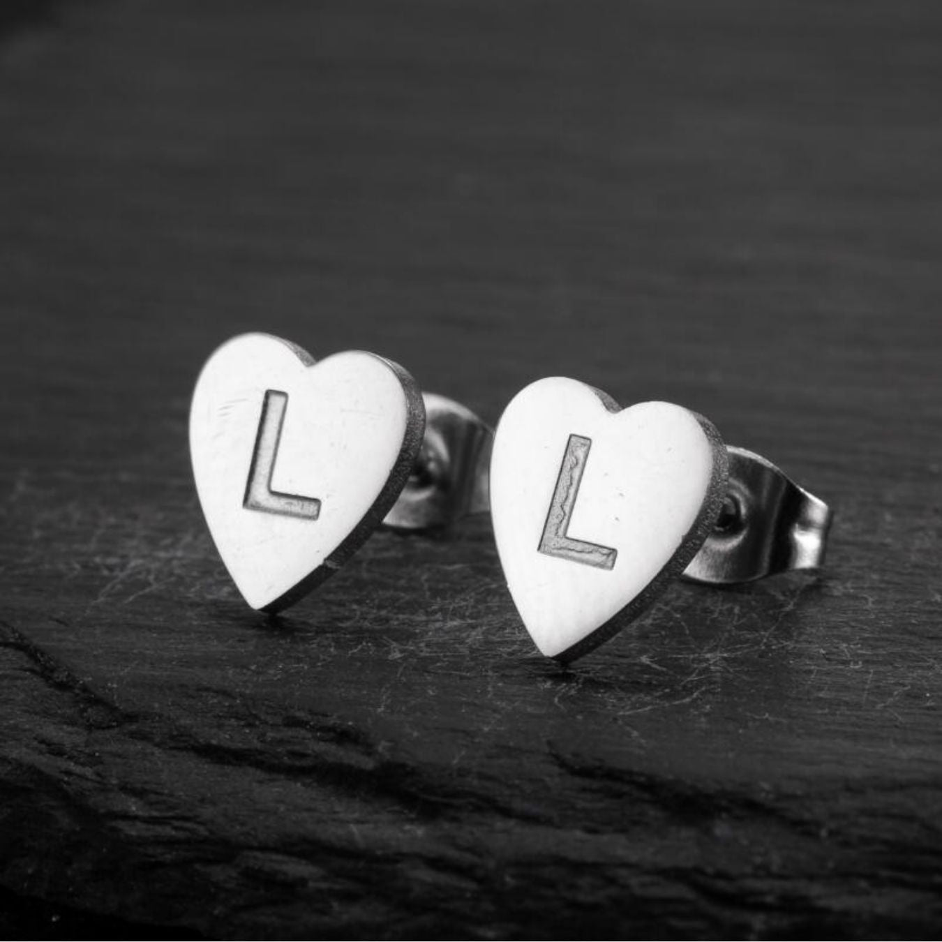 Initial Earrings "Chic Heart"
