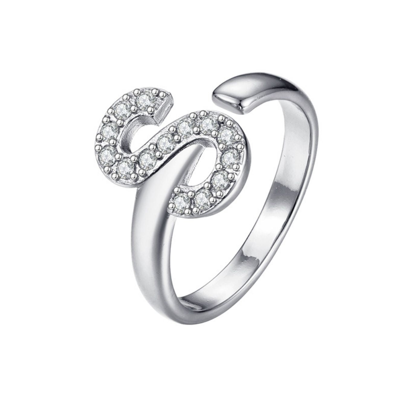 Adjustable Initial Ring "Twinkle"