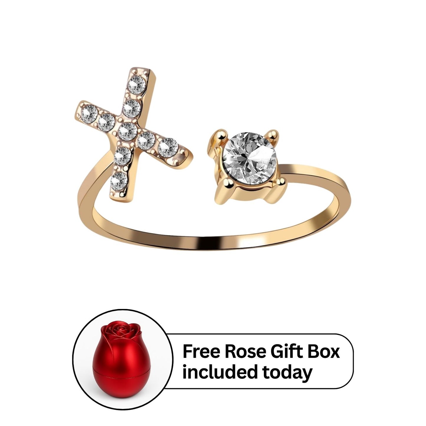 RICCARDI - Adjustable Ring "Initial Touch" + Free Rose Box Today