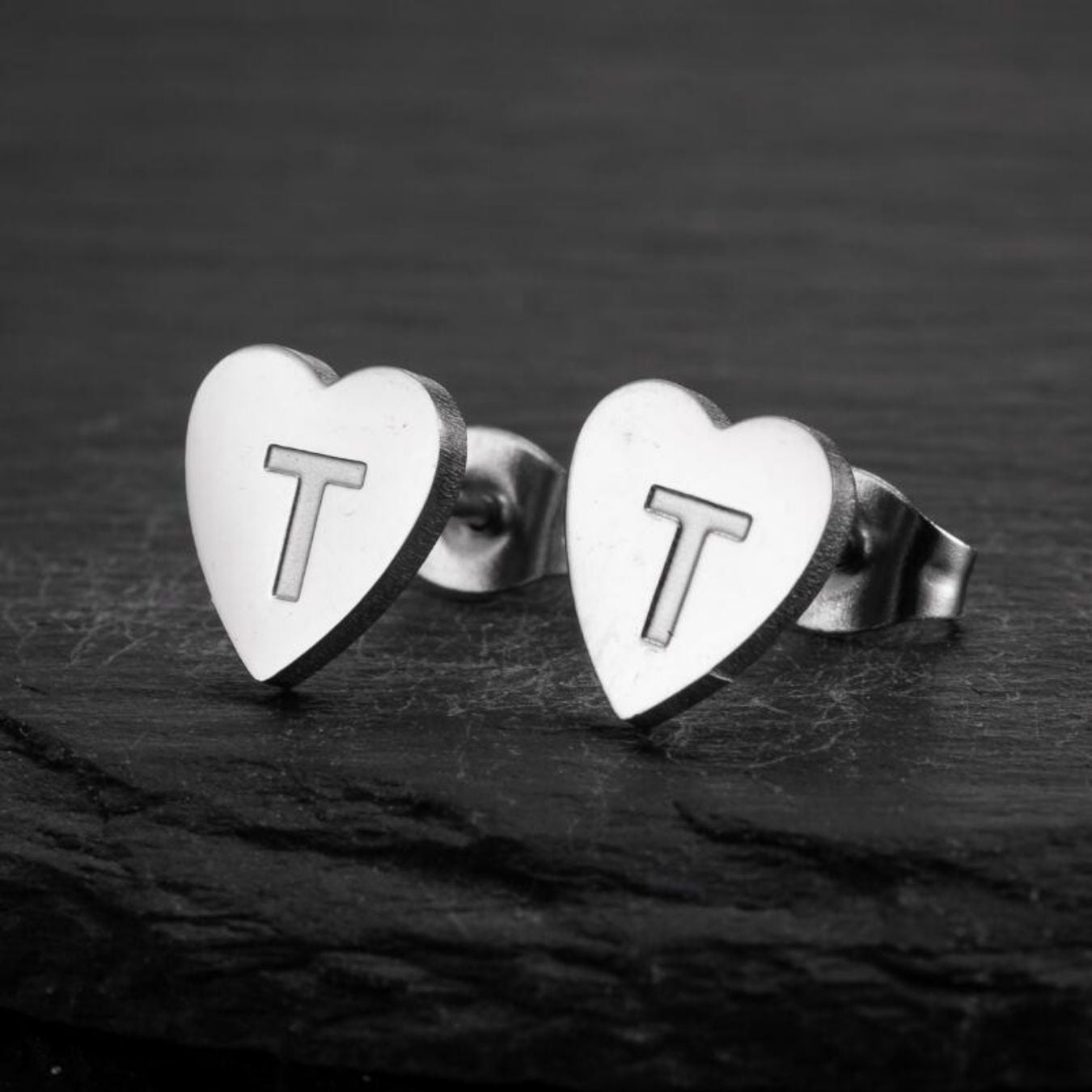 Initial Earrings "Chic Heart"