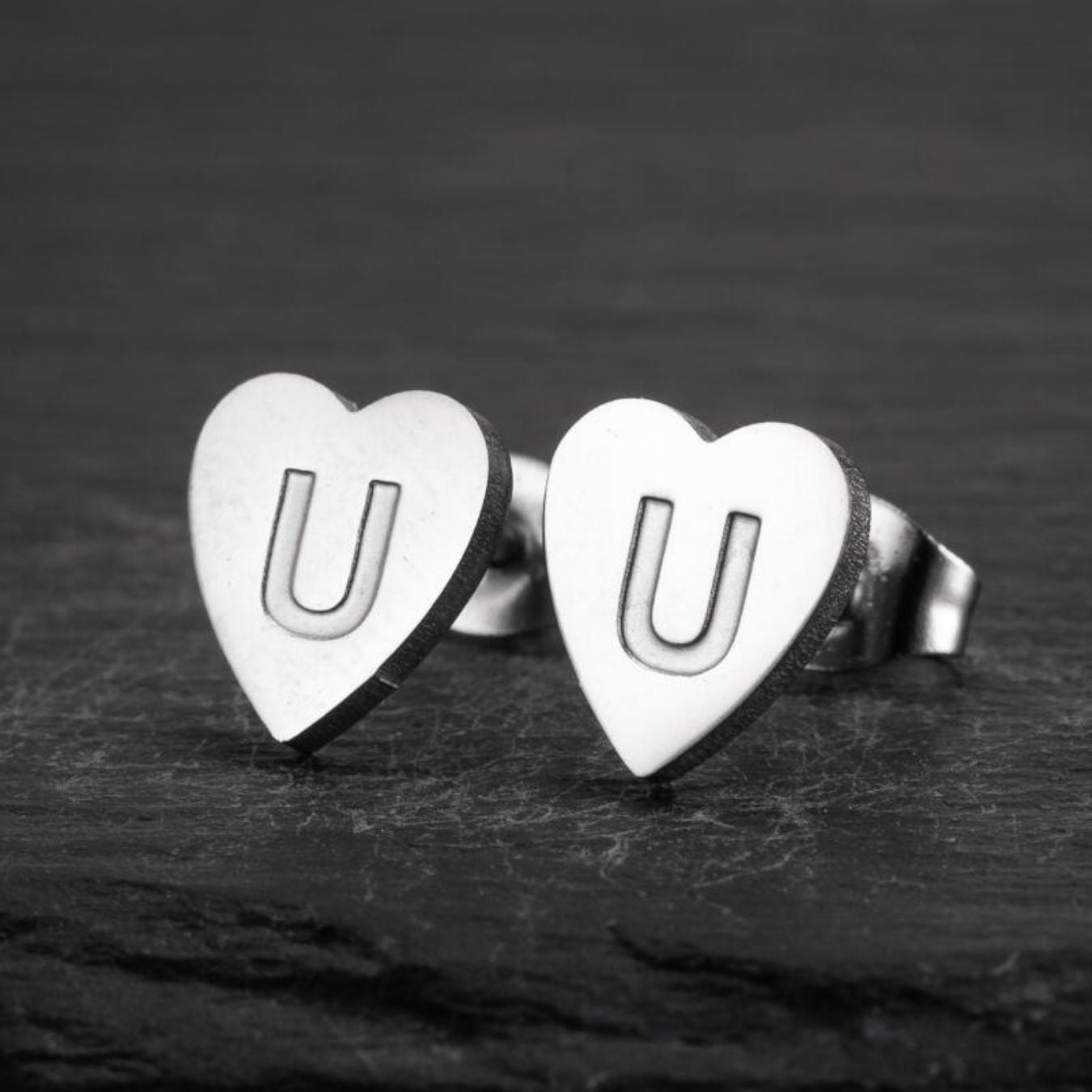 Initial Earrings "Chic Heart"