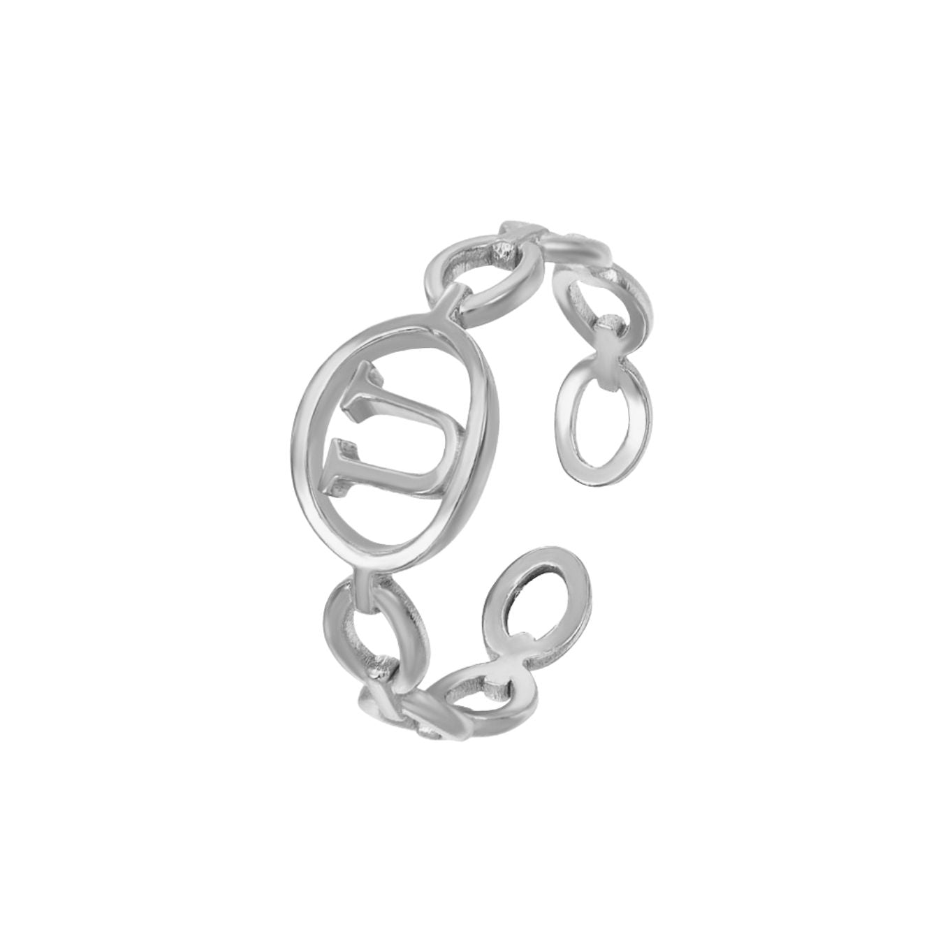 Adjustable Initial Ring "Embrace"