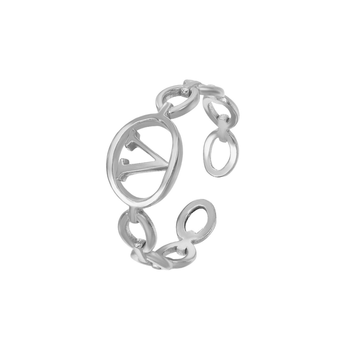 Adjustable Initial Ring "Embrace"