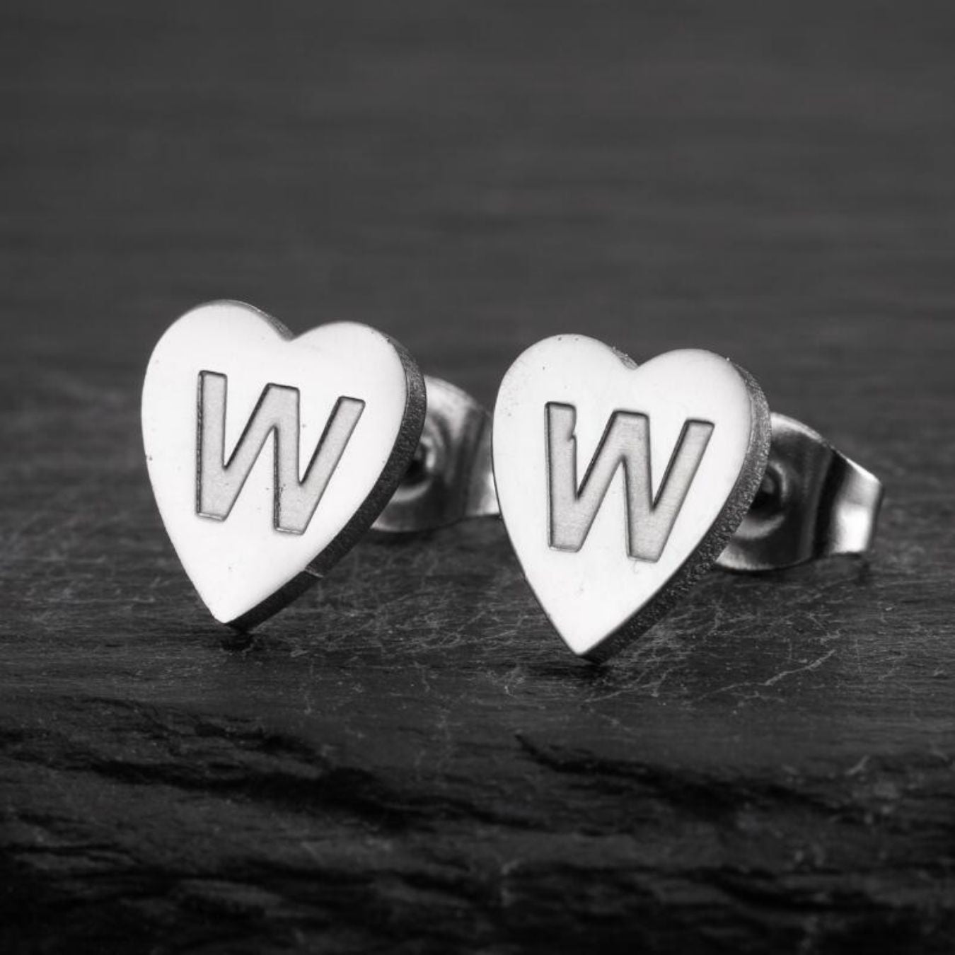Initial Earrings "Chic Heart"
