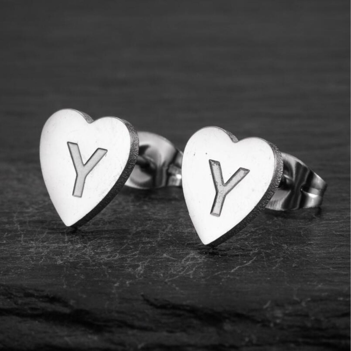 Initial Earrings "Chic Heart"