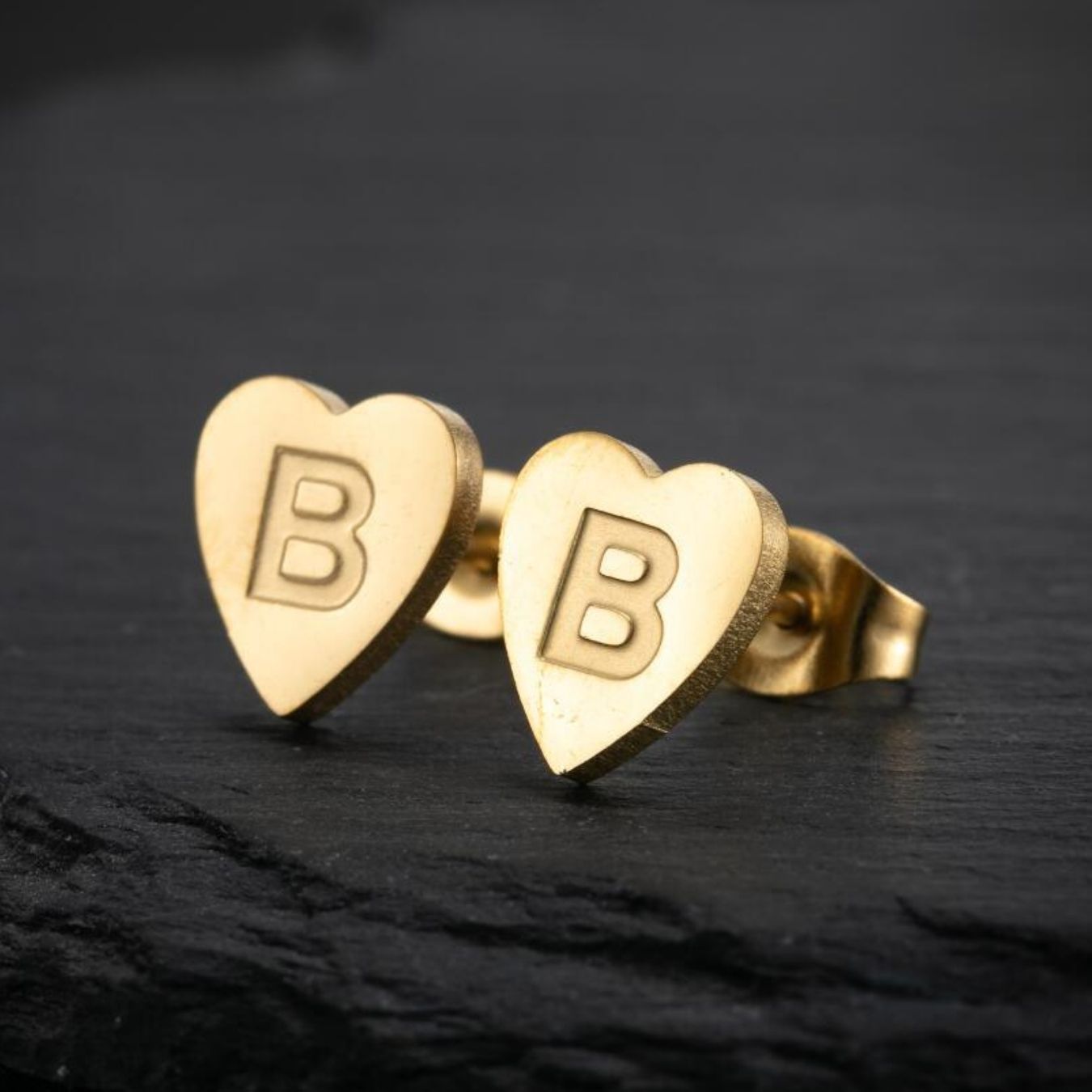 Initial Earrings "Chic Heart"