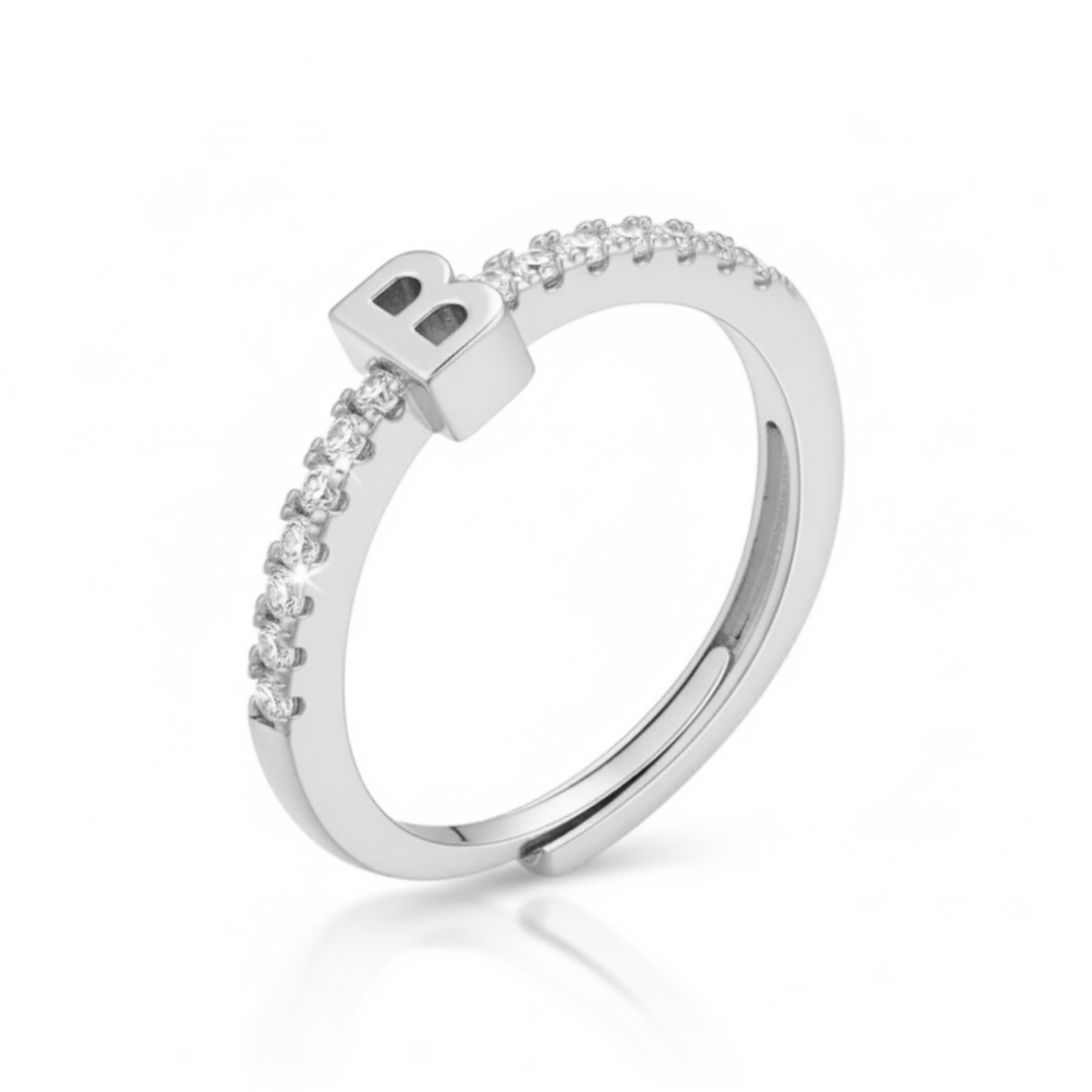 Adjustable Initial Ring "Sparkle"