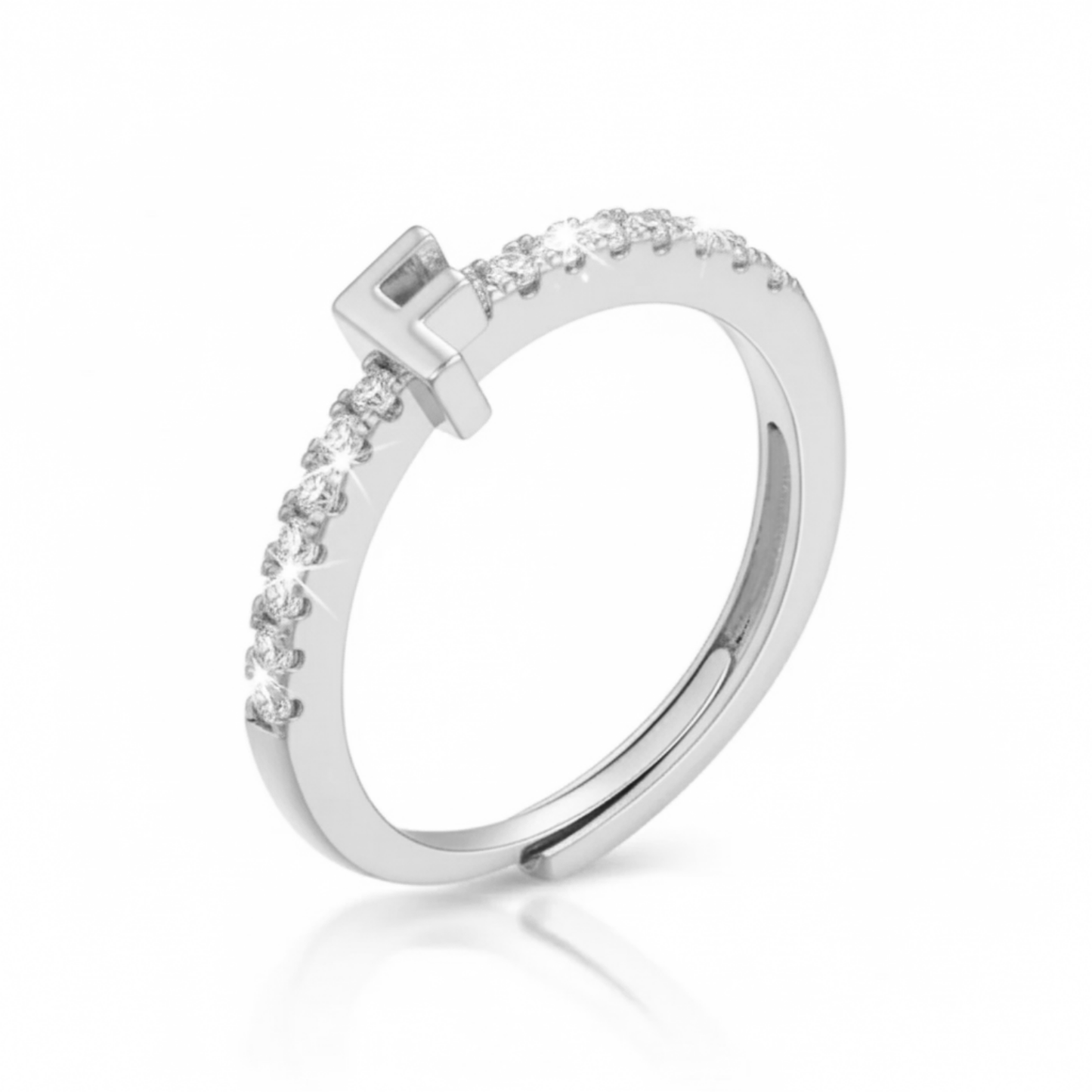 Adjustable Initial Ring "Sparkle"
