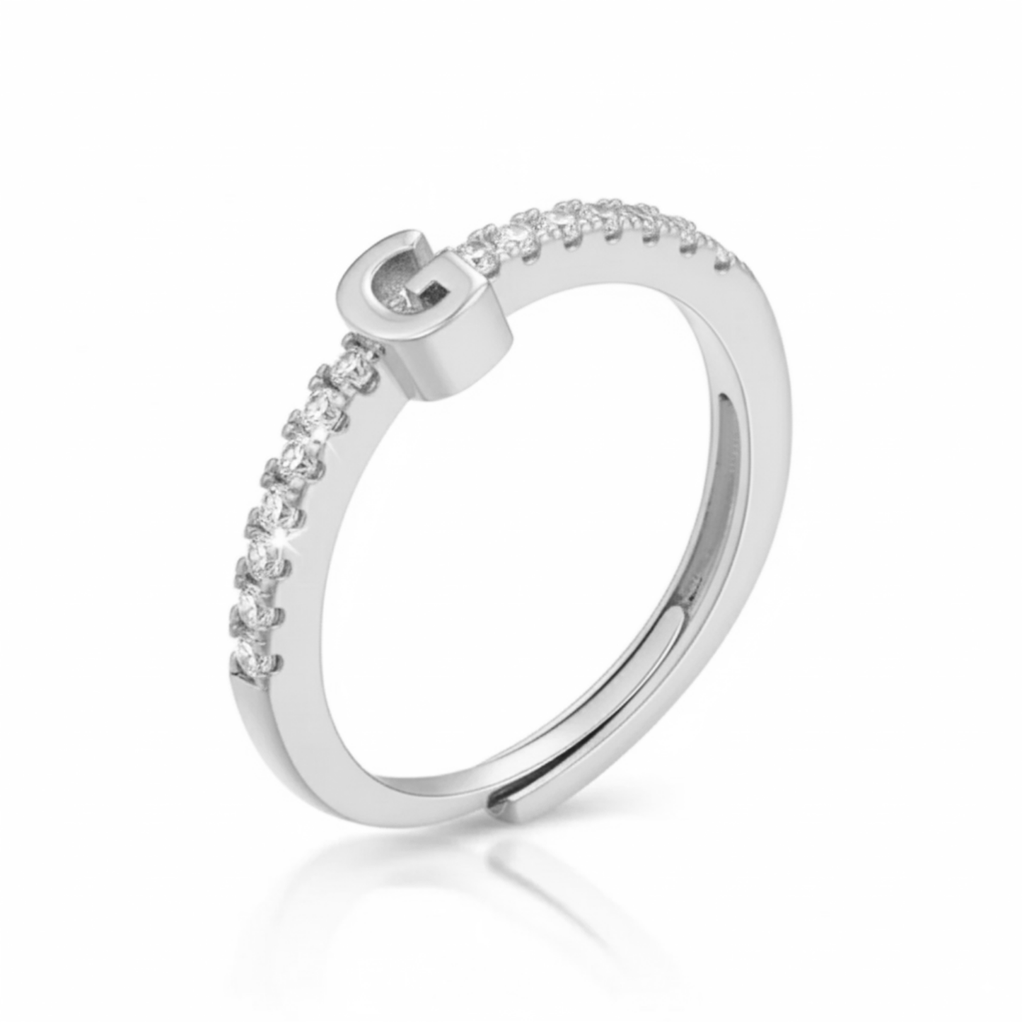 Adjustable Initial Ring "Sparkle"