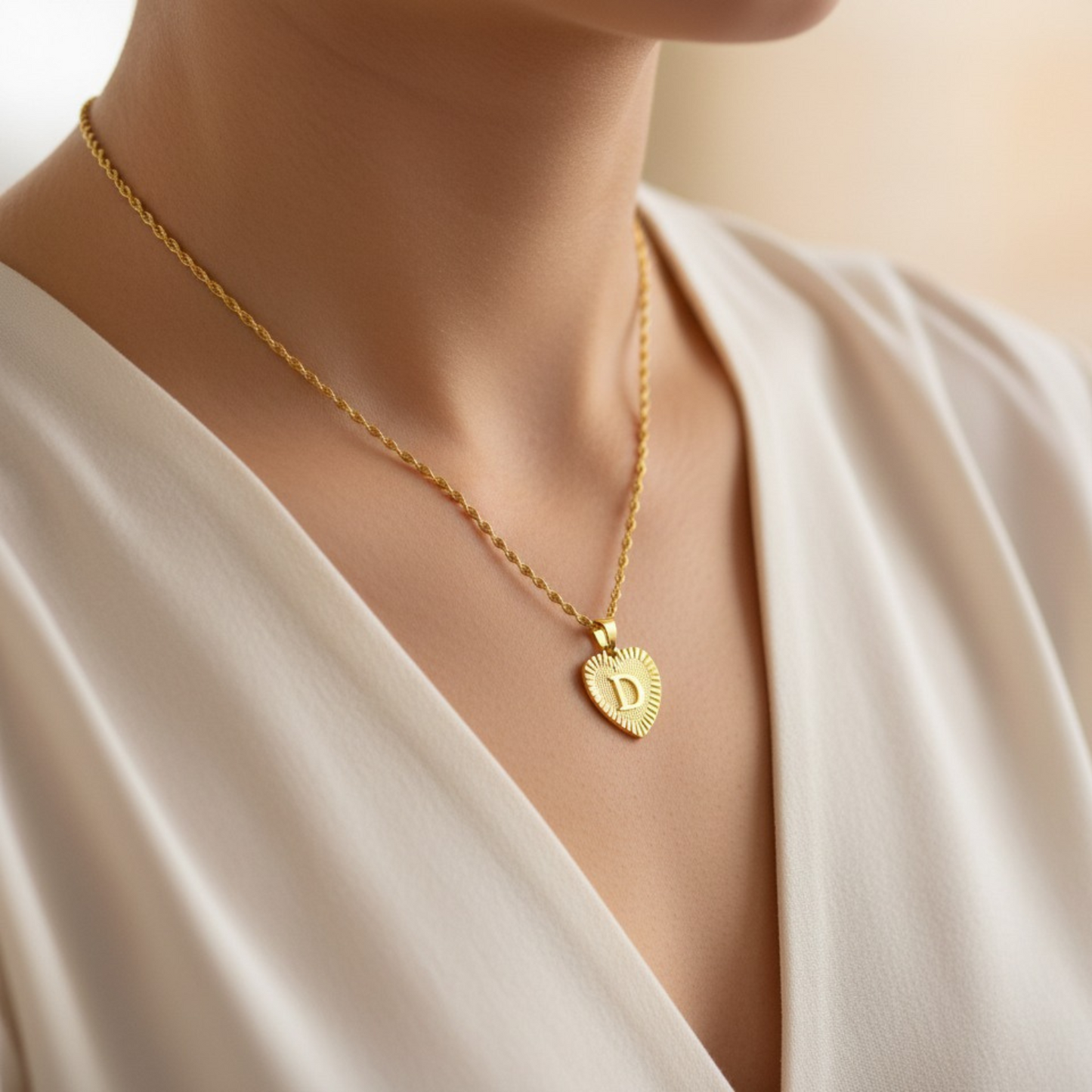 Initial Necklace "Gold Love"