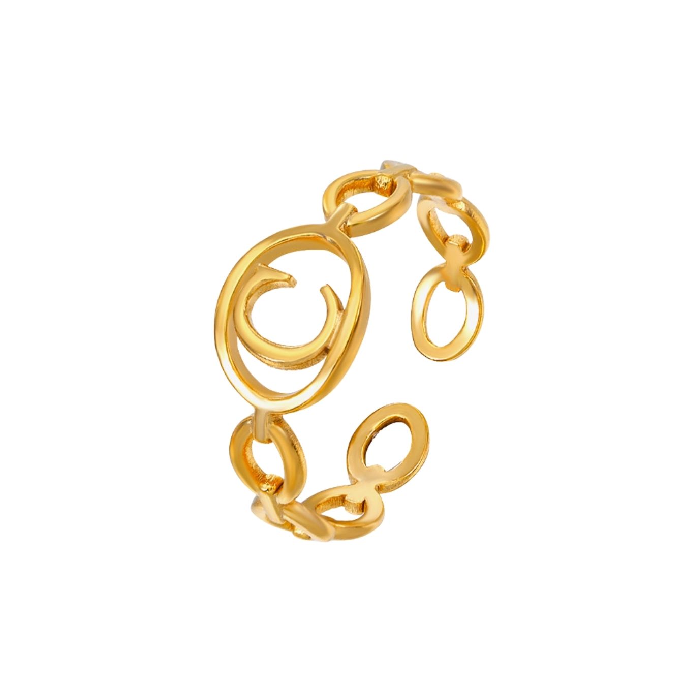 Adjustable Initial Ring "Embrace"